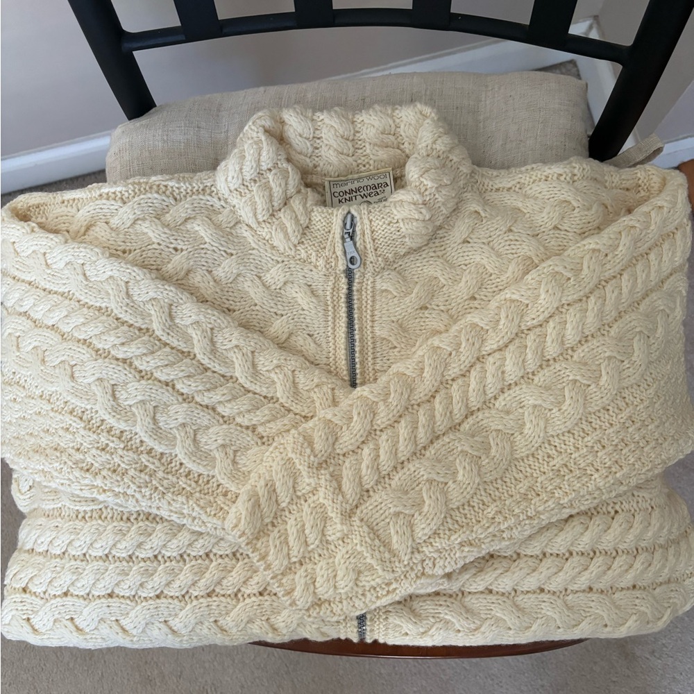 Connemara Knitwear 100% Merino Wool Cardigan Irish Sweater NWT